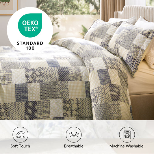 Vintage Plaid Duvet Cover Set