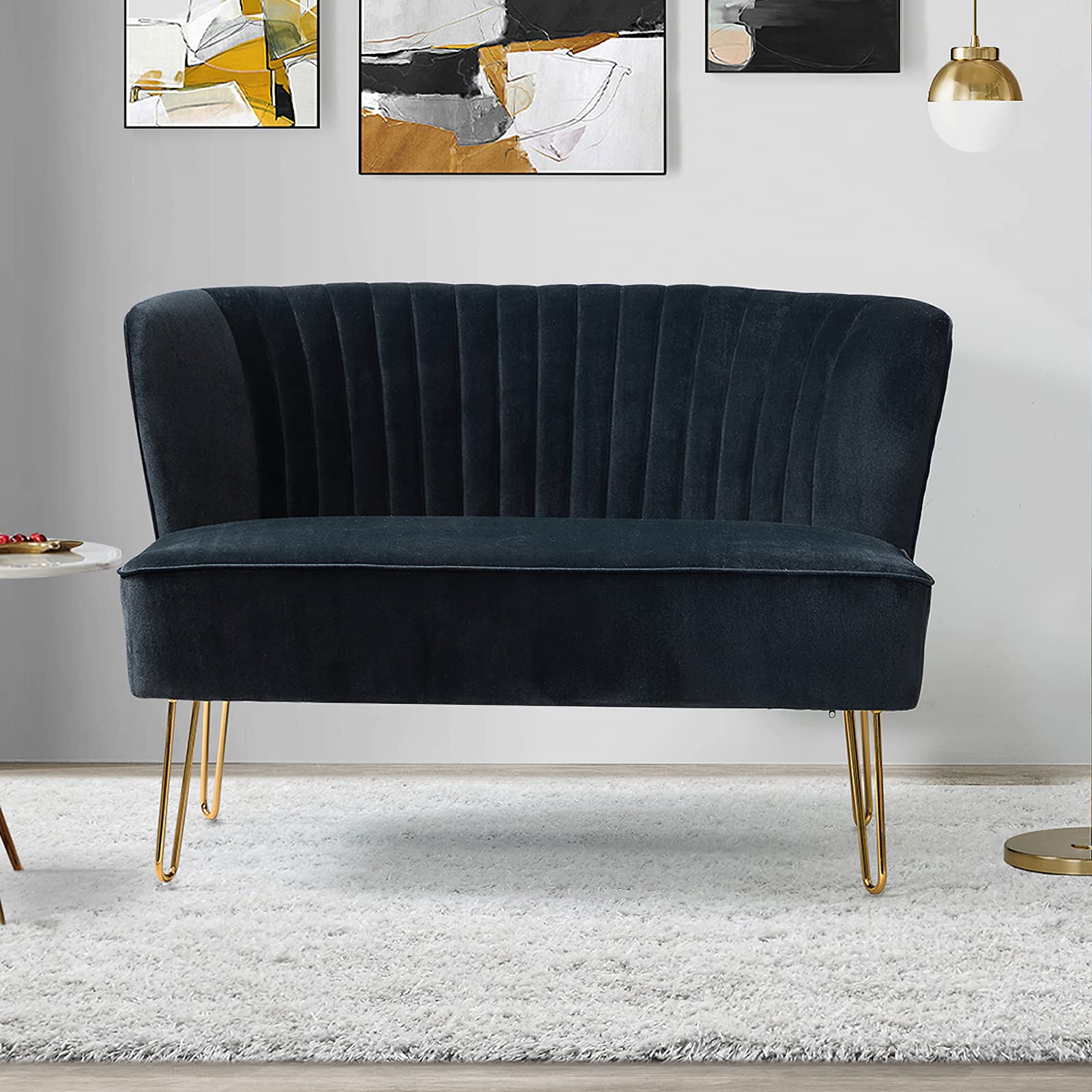 45-inch Modern Velvet Loveseat Sofa for Apartment Small Spaces – tina's ...