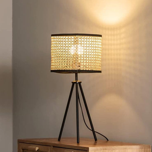Rattan Table Lamp with 2700K LED Night Stand