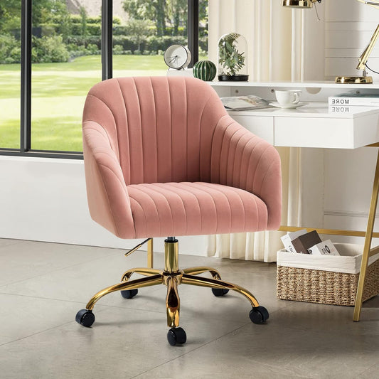 Velvet Modern Cute Swivel Home Office Vanity Chair