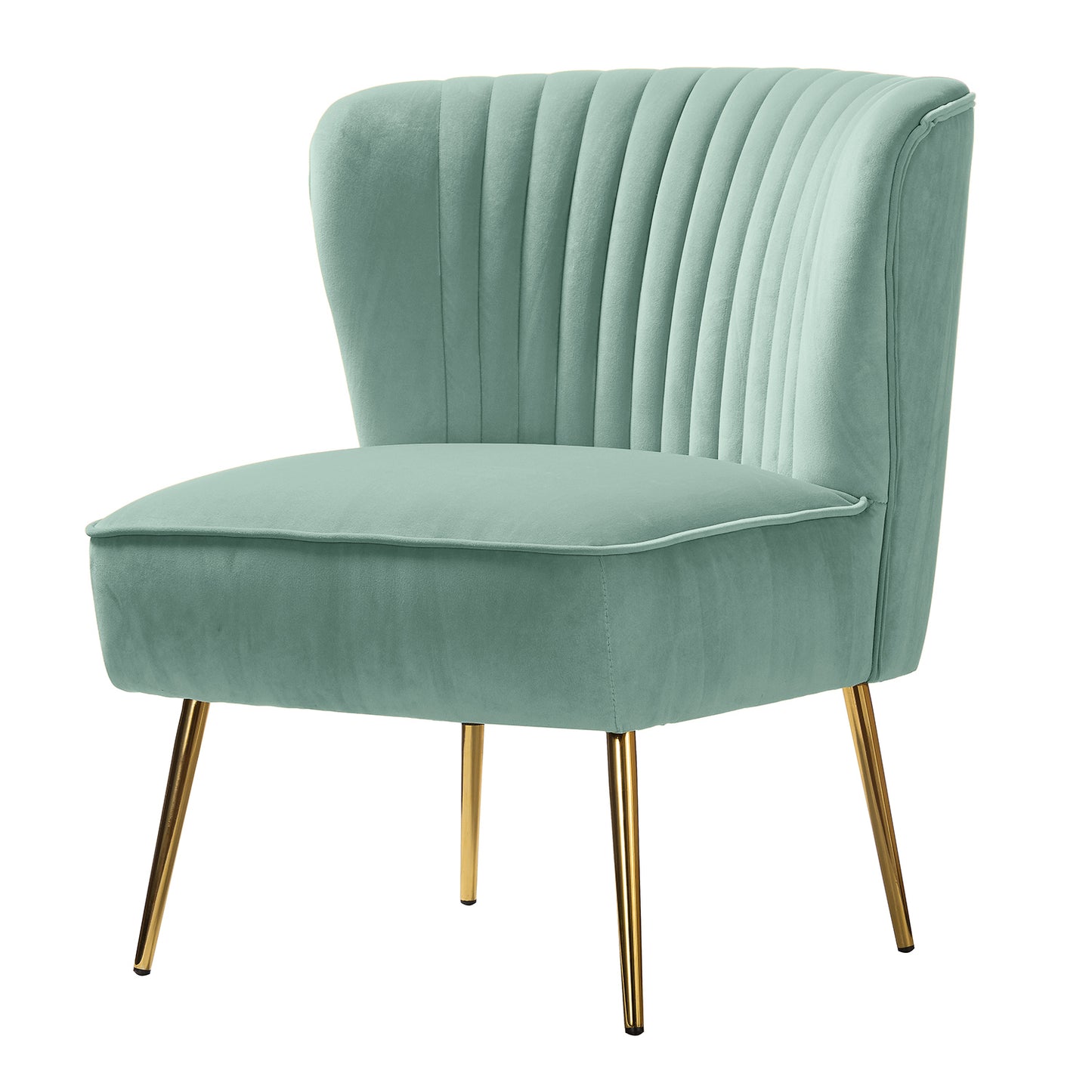 Comfy Upholstered Mid-Century Velvet Wingback Side Chair