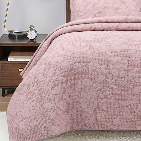 3 Piece Floral Quilt Set King Size Queen Size