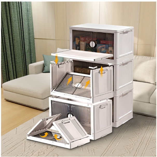 Stackable Storage Box with Wheels,Tina's Home 48 Gallon Organizer for Bedroom Livingroom