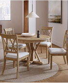 Farmhouse Solid Wood Dining Chairs Upholstered Armless Side Chairs  Crossing High Back Living Room Kitchen