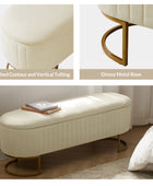 Storage Bench Ottoman Compartment and Plush Cushioned Seating Bedroom Entryway