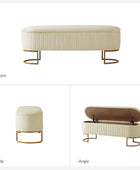 Storage Bench Ottoman Compartment and Plush Cushioned Seating Bedroom Entryway
