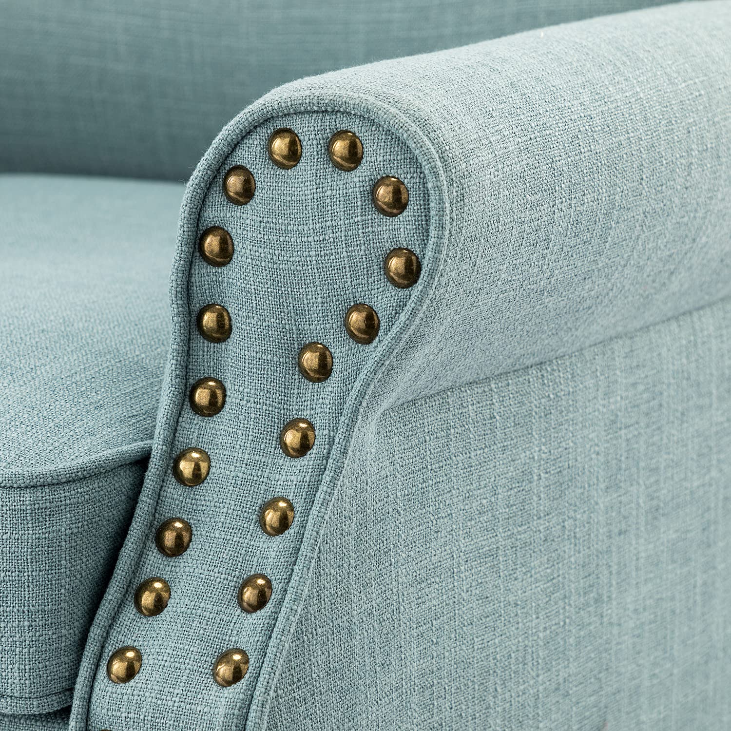 Comfy Small Fabric Nailhead Club Chair