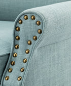 Comfy Small Fabric Nailhead Club Chair