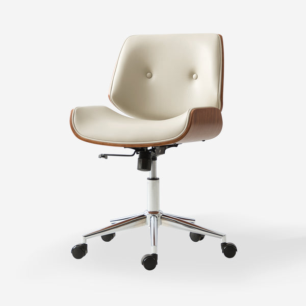 Adjustable Swivel Office Chair Leather Desk Task Chair for Makeup Vanity