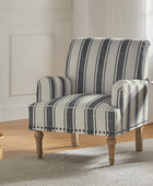 Modern Upholstered Accent Chair, Solid Wooden Legs, Comfortable Reading Armchair for Living Room or Bedroom