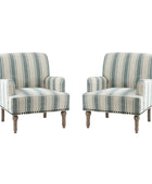 Modern Upholstered Accent Chair, Solid Wooden Legs, Comfortable Reading Armchair for Living Room or Bedroom