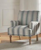 Modern Upholstered Accent Chair, Solid Wooden Legs, Comfortable Reading Armchair for Living Room or Bedroom
