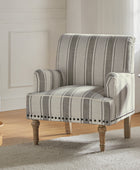 Modern Upholstered Accent Chair, Solid Wooden Legs, Comfortable Reading Armchair for Living Room or Bedroom