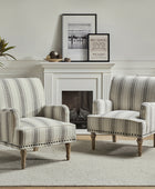 Modern Upholstered Accent Chair, Solid Wooden Legs, Comfortable Reading Armchair for Living Room or Bedroom