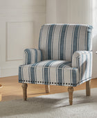 Modern Upholstered Accent Chair, Solid Wooden Legs, Comfortable Reading Armchair for Living Room or Bedroom