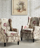 Traditional Push-Back Plaid Upholstered Wingback Recliner 27