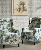 Traditional Push-Back Plaid Upholstered Wingback Recliner 27