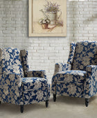 Traditional Push-Back Plaid Upholstered Wingback Recliner 27