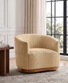 Modern 360° Swivel Accent Chairs Set of 2 with Chenille Upholstery and Solid Wood Legsfor Living Room, Bedroom, Reading Corner, No Assembly