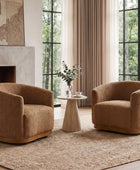 Modern 360° Swivel Accent Chairs Set of 2 with Chenille Upholstery and Solid Wood Legsfor Living Room, Bedroom, Reading Corner, No Assembly