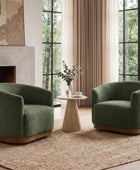 Modern 360° Swivel Accent Chairs Set of 2 with Chenille Upholstery and Solid Wood Legsfor Living Room, Bedroom, Reading Corner, No Assembly