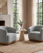 Modern 360° Swivel Accent Chairs Set of 2 with Chenille Upholstery and Solid Wood Legsfor Living Room, Bedroom, Reading Corner, No Assembly