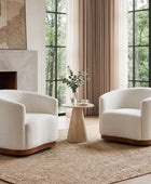 Modern 360° Swivel Accent Chairs Set of 2 with Chenille Upholstery and Solid Wood Legsfor Living Room, Bedroom, Reading Corner, No Assembly
