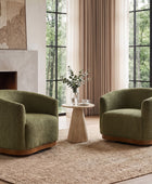 Modern 360° Swivel Accent Chairs Set of 2 with Chenille Upholstery and Solid Wood Legsfor Living Room, Bedroom, Reading Corner, No Assembly