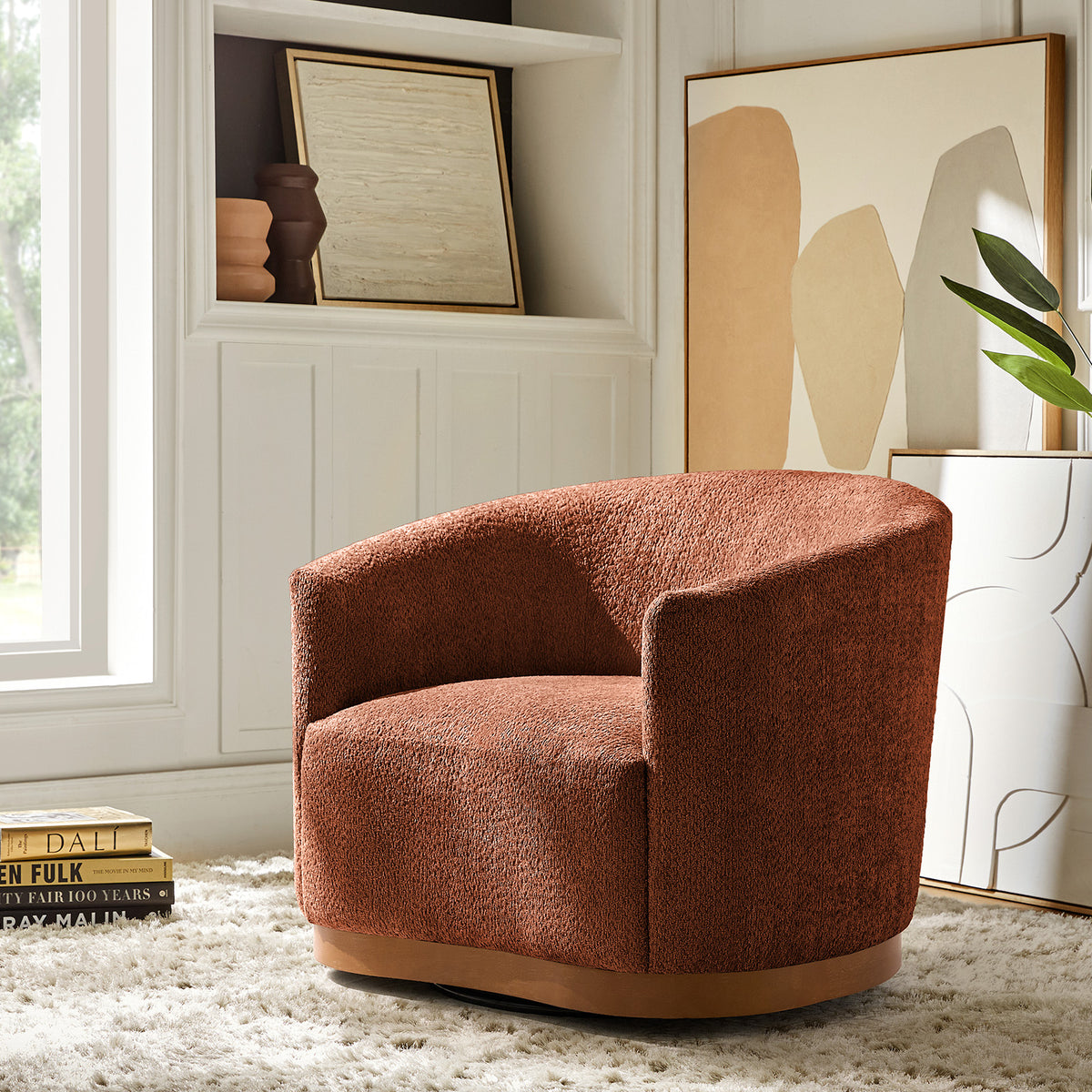 Modern 360° Swivel Accent Chairs Set of 2 with Chenille Upholstery and Solid Wood Legsfor Living Room, Bedroom, Reading Corner, No Assembly