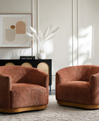 Modern 360° Swivel Accent Chairs Set of 2 with Chenille Upholstery and Solid Wood Legsfor Living Room, Bedroom, Reading Corner, No Assembly
