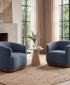 Modern 360° Swivel Accent Chairs Set of 2 with Chenille Upholstery and Solid Wood Legsfor Living Room, Bedroom, Reading Corner, No Assembly