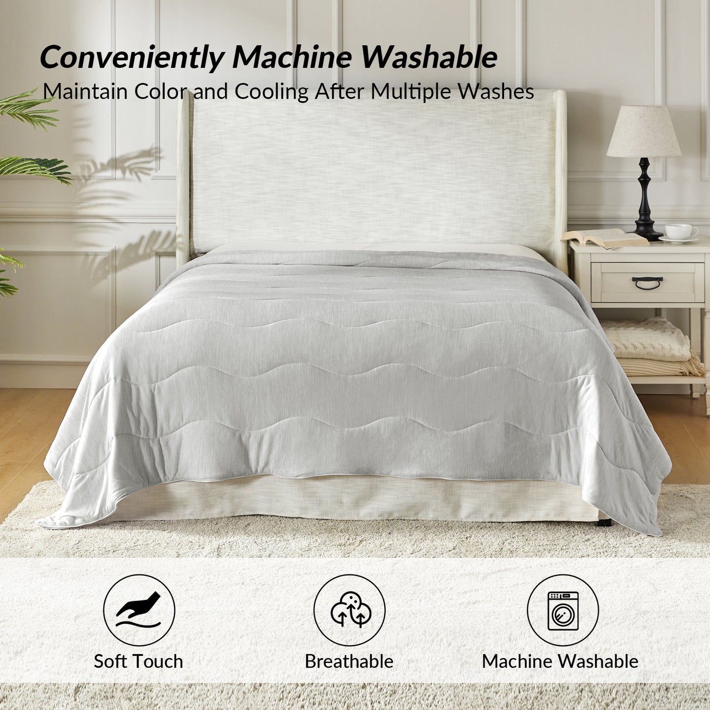 Summer Cooling Blanket Comforter for Hot Sleeper-Machine Washable