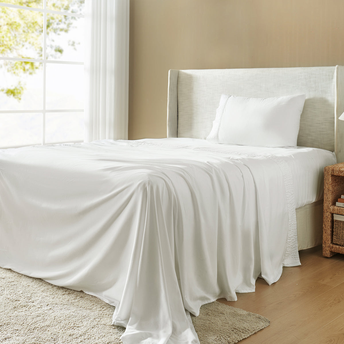 Cooling Bed Sheets Set with 16" Deep Pocket, Luxury Soft Sheets