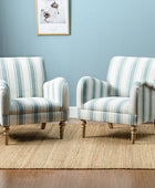 Farmhouse Plaid Accent Chair with Carved Wood Legs ,29.5”W Upholstered Rustic Armchair for Living Room, Bedroom or Reading Nook, GREENGUARD Certified