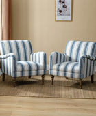 Farmhouse Plaid Accent Chair with Carved Wood Legs ,29.5”W Upholstered Rustic Armchair for Living Room, Bedroom or Reading Nook, GREENGUARD Certified