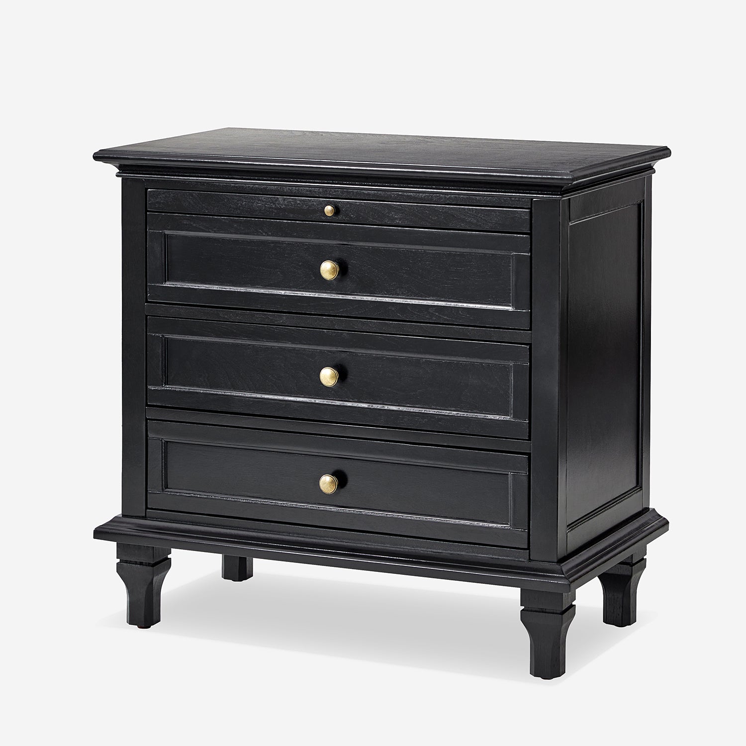 Wooden Nightstands with Tray Shelf 3 Drawers Bedside Table Charging Station