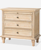 Wooden Nightstands with Tray Shelf 3 Drawers Bedside Table Charging Station