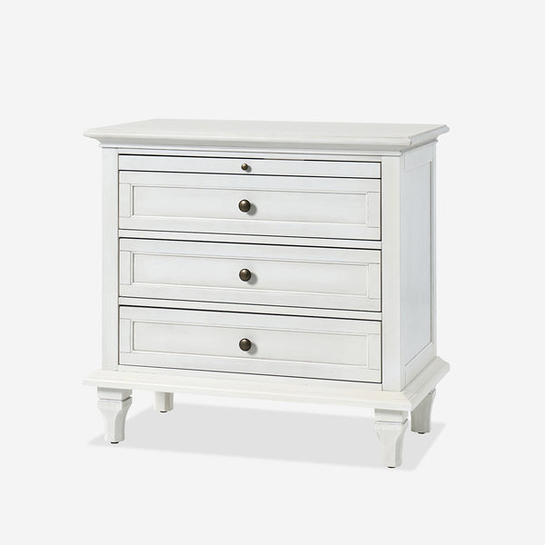 Wooden Nightstands with Tray Shelf 3 Drawers Bedside Table Charging Station