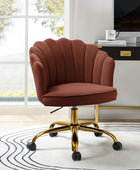 Makeup Vanity Chair Velvet Upholstered Office Task Desk Chairs Swivel Adjustable Sage