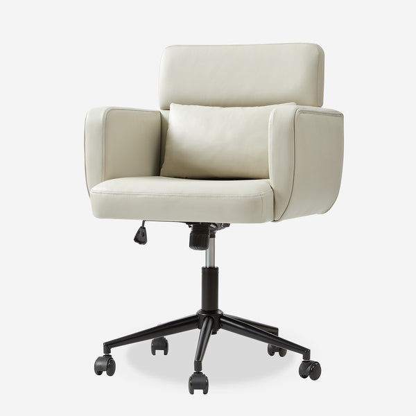 360-Degree Swivel Leather Deskchair with Wheels Adjustable Height for Home Office Bedroom