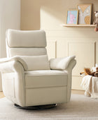 Nursery Recliner Chair Electric Power Glider Swivel Rocking with USB, Waterproof Stain-resistant