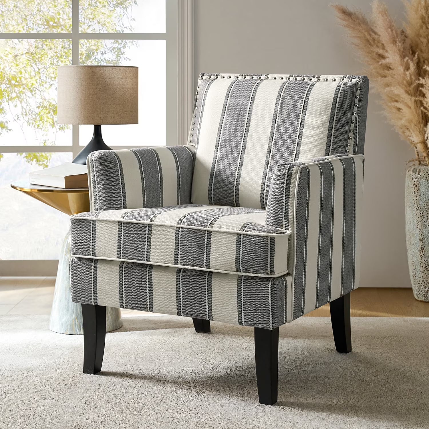 pholstery Armchairs Accent Chairs Sofa Couch Solid Wood Legs Nailhead Trim Bedroom Home Living Room