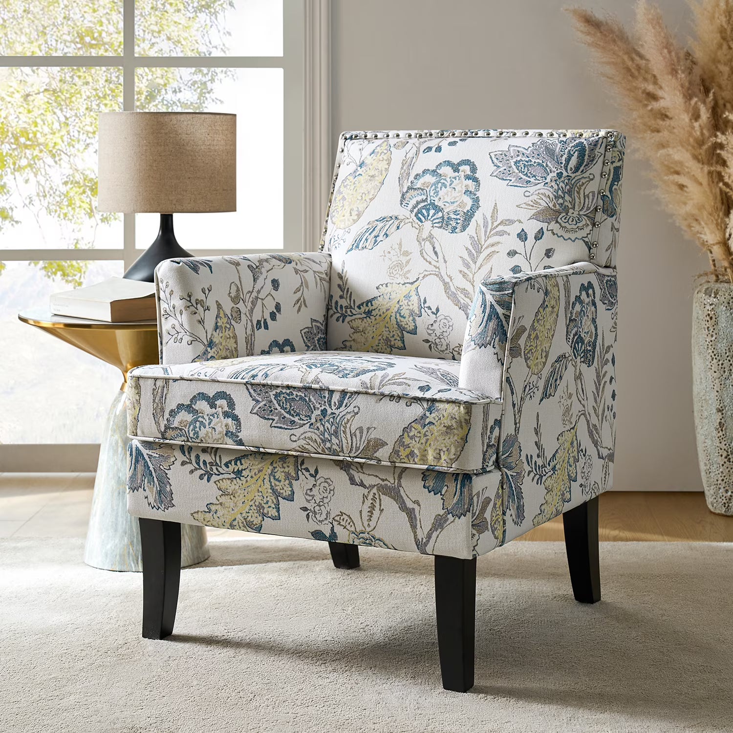 pholstery Armchairs Accent Chairs Sofa Couch Solid Wood Legs Nailhead Trim Bedroom Home Living Room
