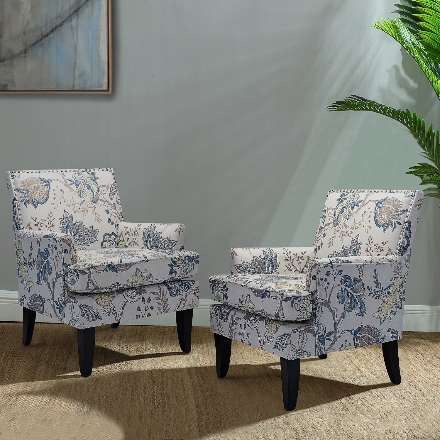 pholstery Armchairs Accent Chairs Sofa Couch Solid Wood Legs Nailhead Trim Bedroom Home Living Room