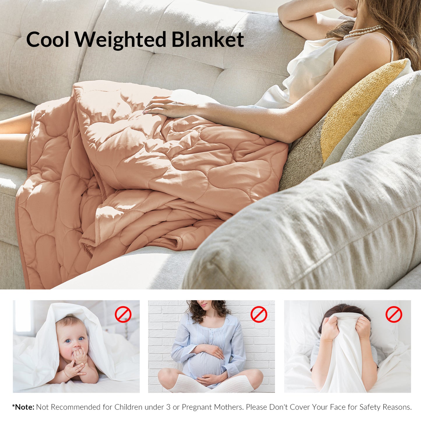 Cooling Weighted Blanket for Deeper Sleep-Machine Washable