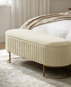 Storage Bench Ottoman Compartment and Plush Cushioned Seating Bedroom Entryway