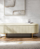 Storage Bench Ottoman Compartment and Plush Cushioned Seating Bedroom Entryway