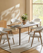 Upholstered Dining Chair Set of 2 with Ergonomic Curved Backrest and Solid Wooden Legs for Dining Room Kitchen Living Room