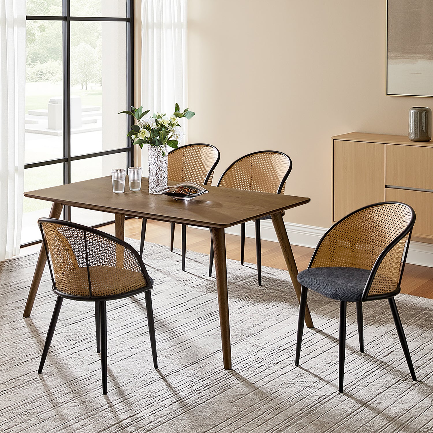 Rattan Dining Chair – featuring a comfortable high-resilience sponge cushion