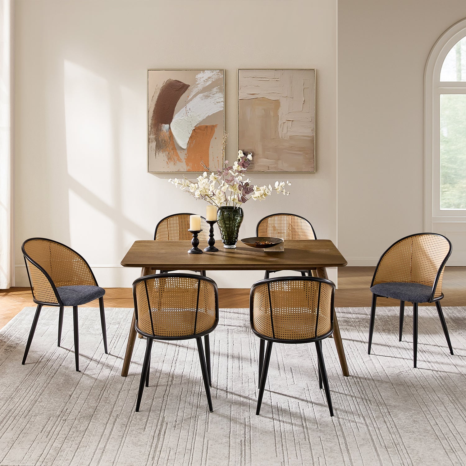 Rattan Dining Chair – featuring a comfortable high-resilience sponge cushion